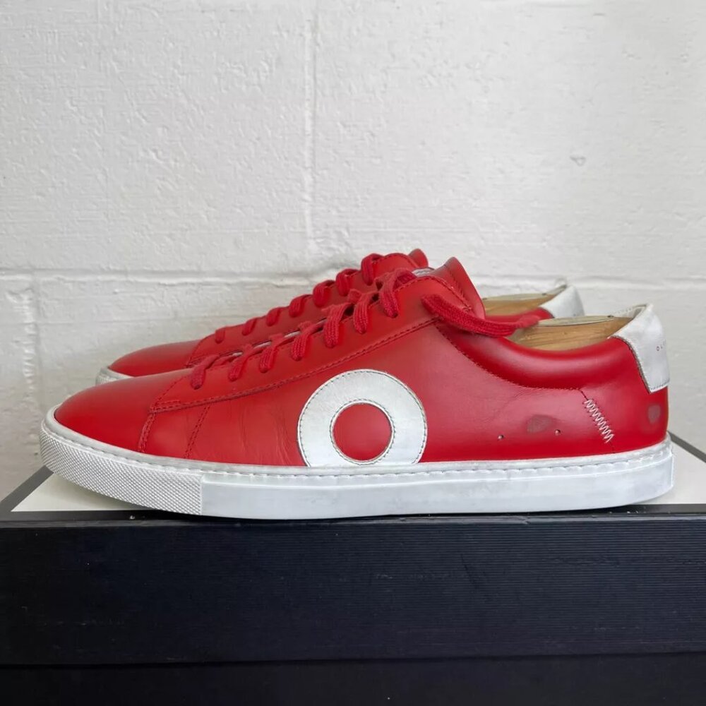Oliver Cabell Red Leather Sneakers - Picture 4 of 11